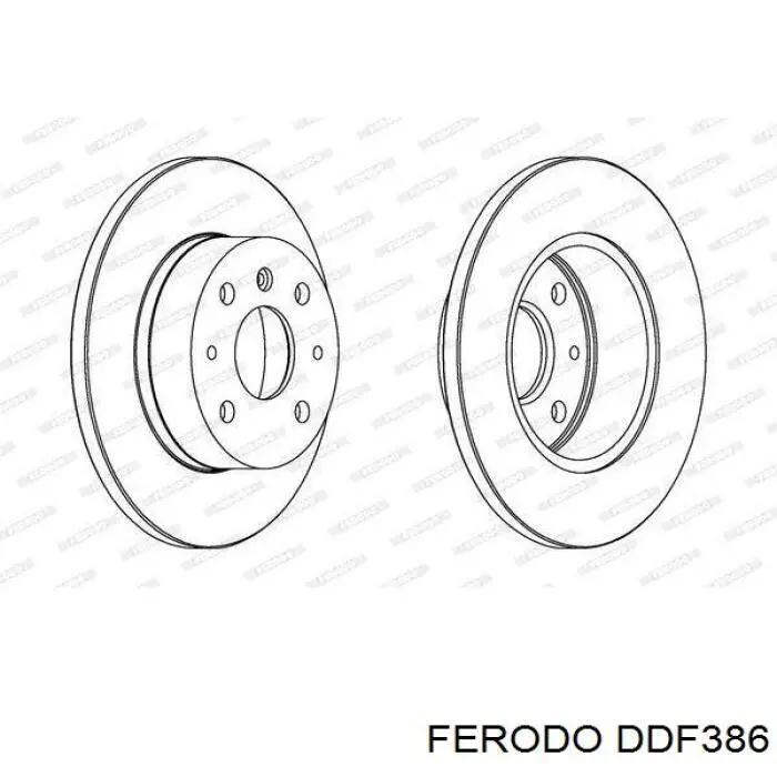 DDF386 Ferodo диск тормозной передний