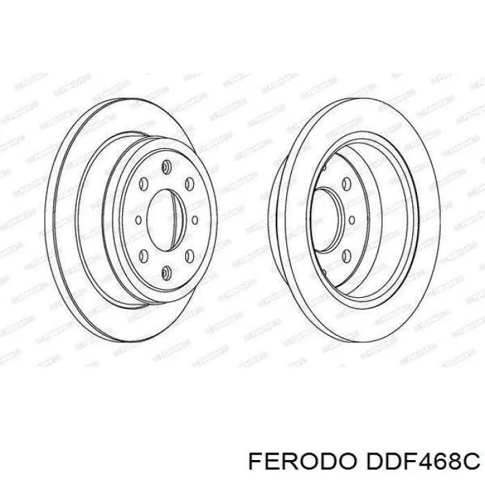 Disco de freno trasero DDF468C Ferodo