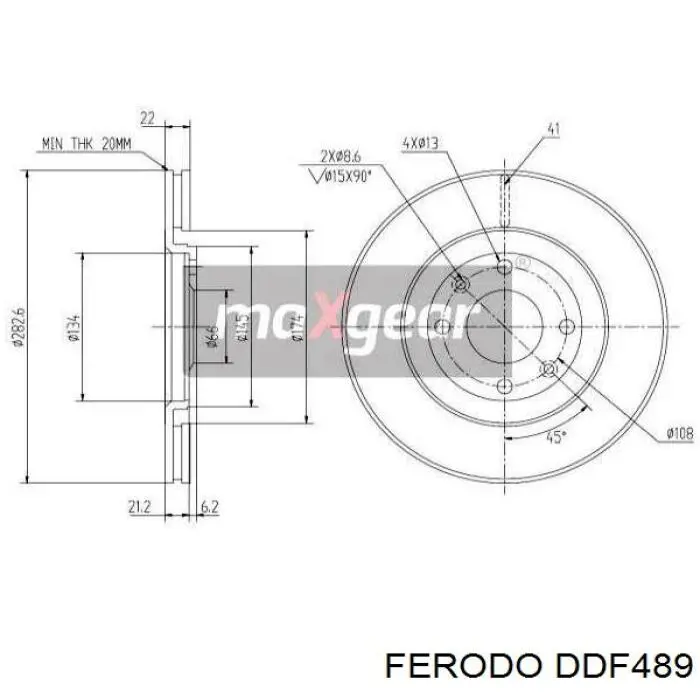Передний тормозной диск Ferodo DDF489