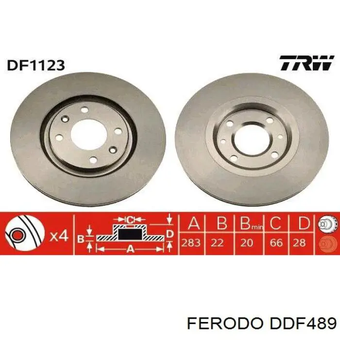 Купить DDF489 Ferodo Ротор тормозной