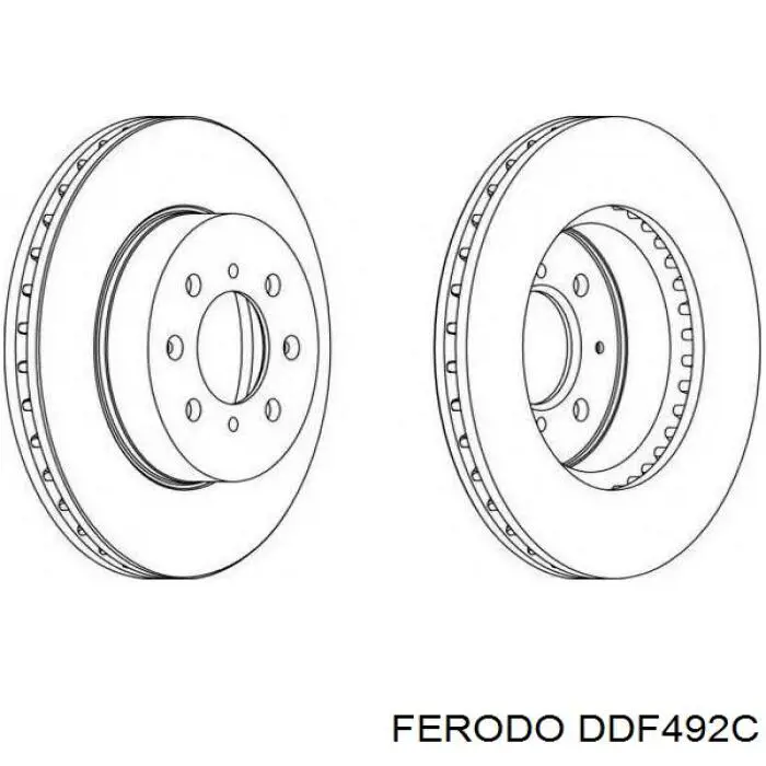 Freno de disco delantero DDF492C Ferodo