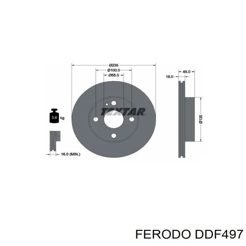 Тормоз дисковый передний Ferodo DDF497 цена, от 29.11 USD