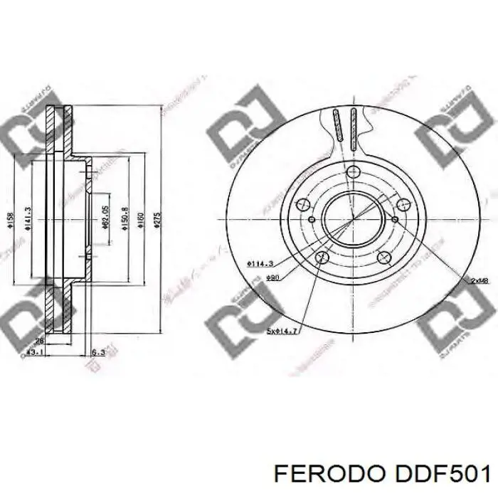 Передний тормозной диск Ferodo DDF501