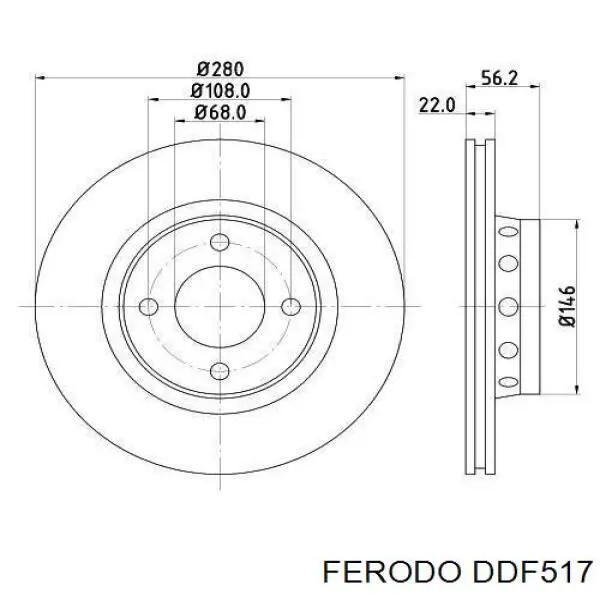 Freno de disco delantero DDF517 Ferodo