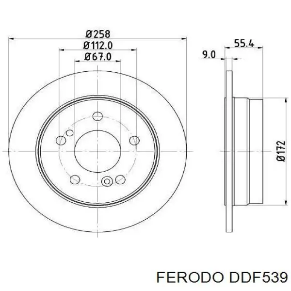 Задний дисковый тормоз Ferodo DDF539