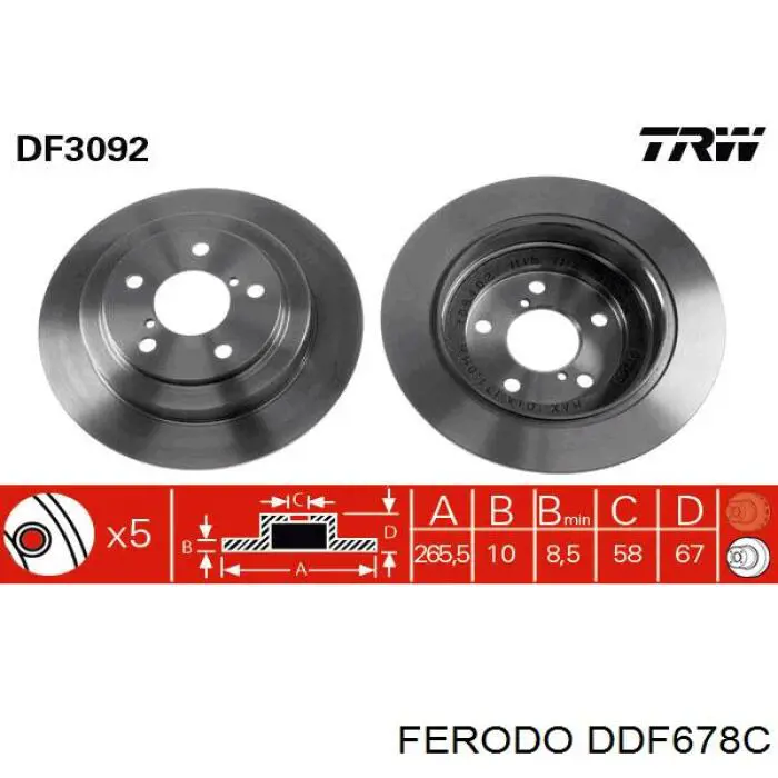 Задний тормозной диск Ferodo DDF678C цена, от 35.63 USD