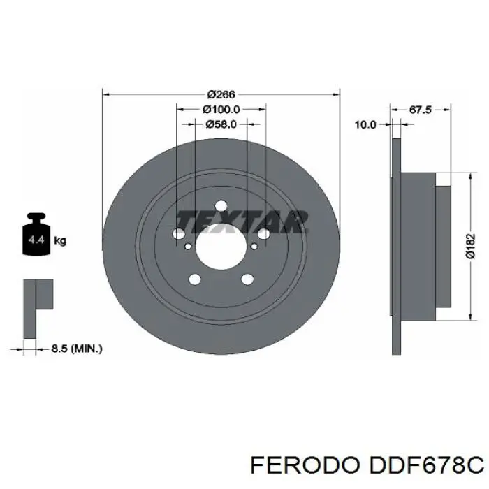 Купить DDF678C Ferodo Диск тормозной задний