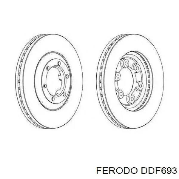 Freno de disco delantero DDF693 Ferodo