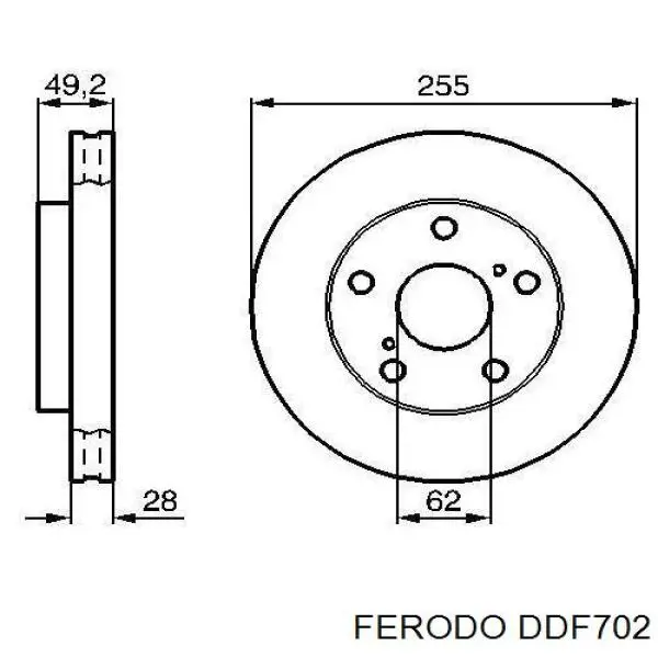 Freno de disco delantero DDF702 Ferodo