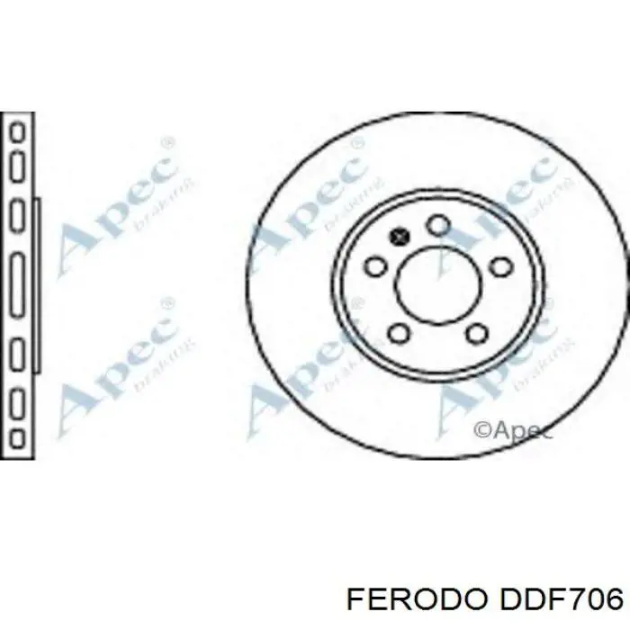 DDF706 Ferodo диск тормозной передний