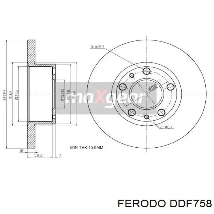 DDF758 Ferodo диск тормозной передний
