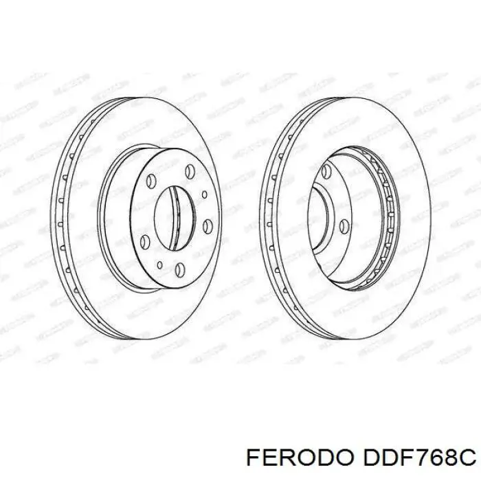 Передние тормозные диски DDF768C Ferodo