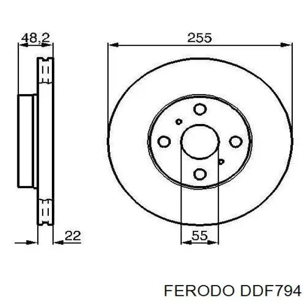 Freno de disco delantero DDF794 Ferodo