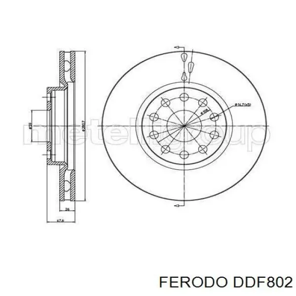 DDF802 Ferodo диск тормозной передний