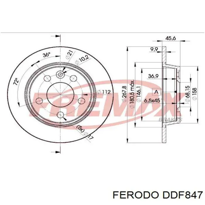 Тормозные диски DDF847 Ferodo