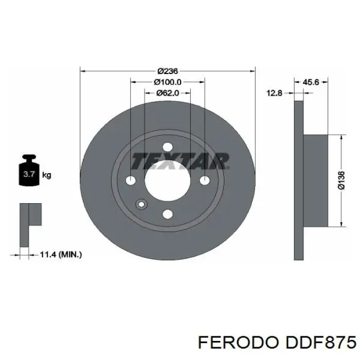 Передний тормозной диск Ferodo DDF875