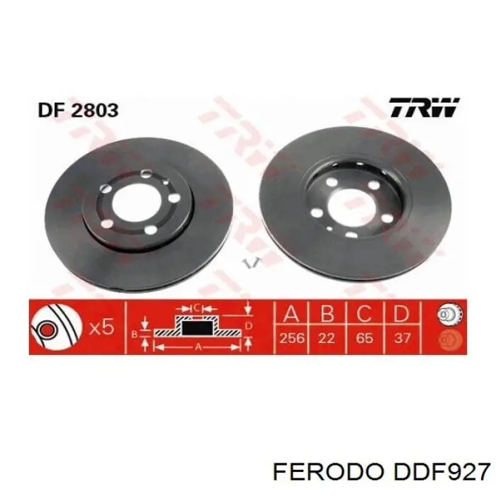 Купить DDF927 Ferodo Ротор тормозной