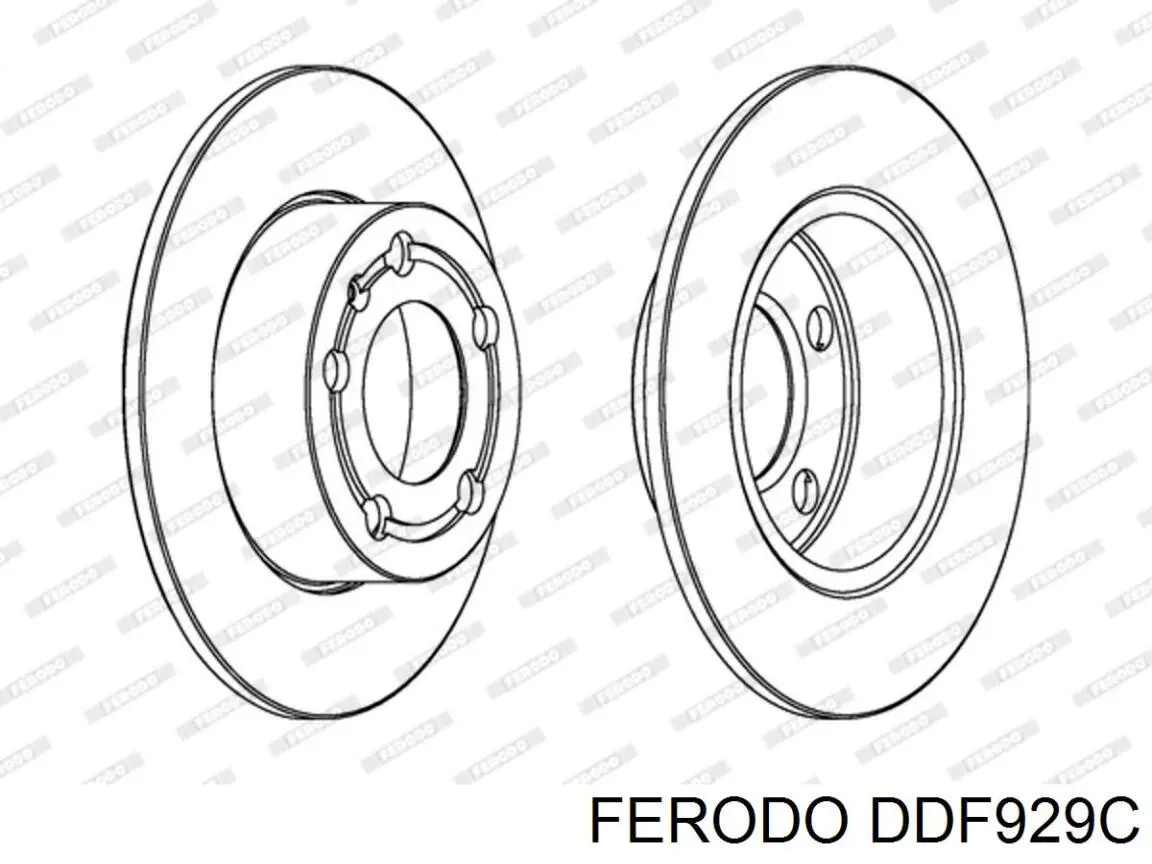 Disco de freno trasero DDF929C Ferodo