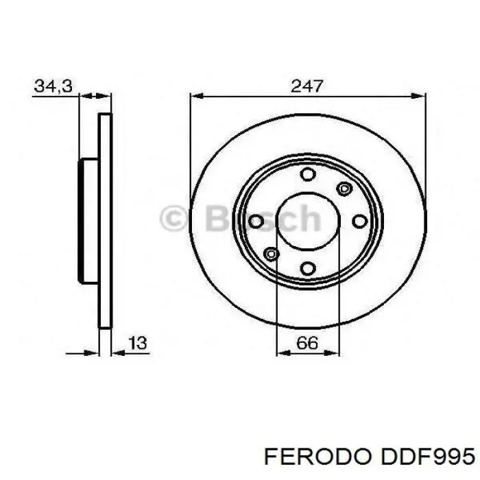 Купить DDF995 Ferodo Ротор тормозной