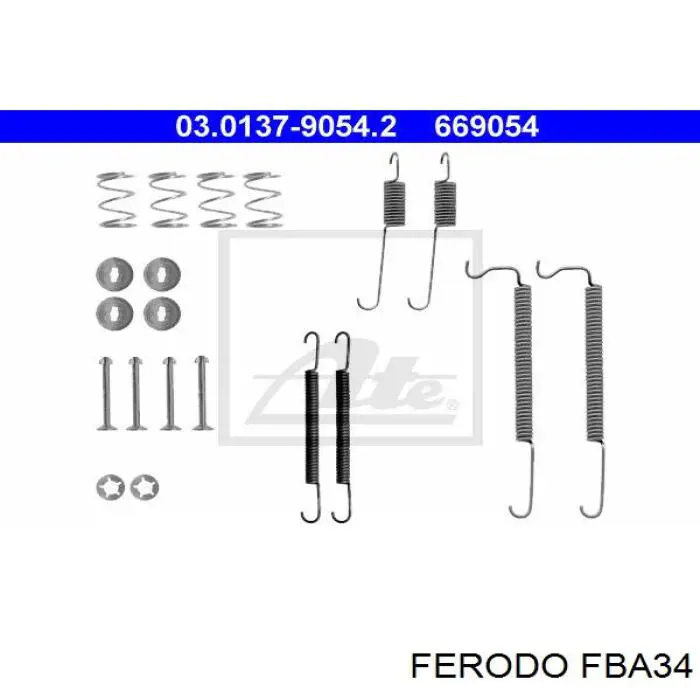 Kit de montaje, zapatas de freno traseras FBA34 Ferodo