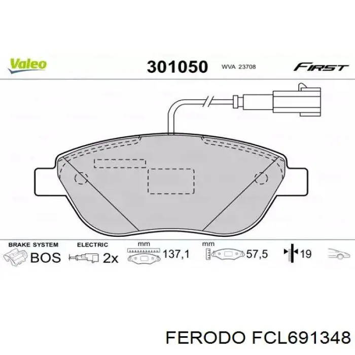 FCL691348 Ferodo суппорт тормозной передний правый