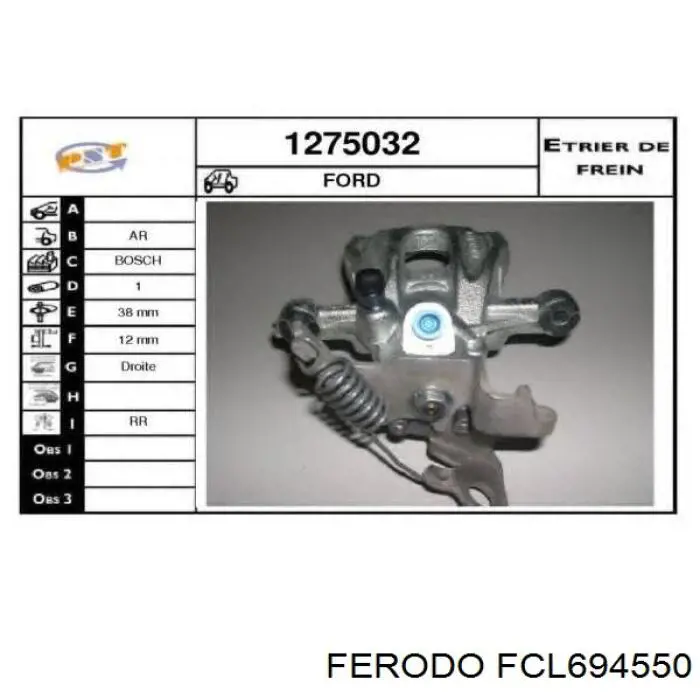 Купить FCL694550 Ferodo Суппорт задний правый