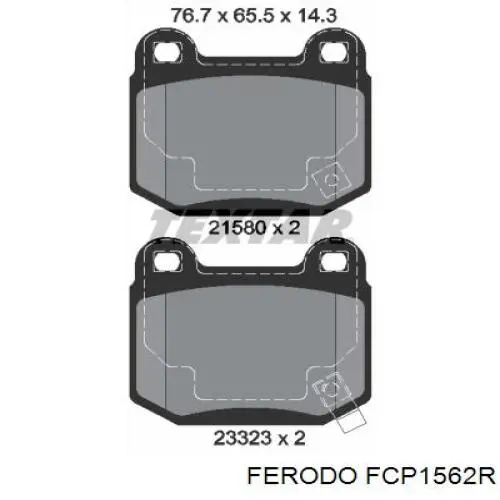 FCP1562R Ferodo задние тормозные колодки