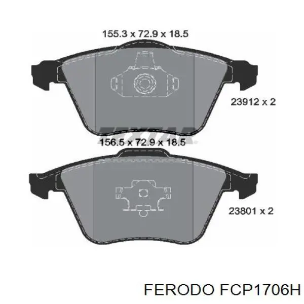 FCP1706H Ferodo передние тормозные колодки