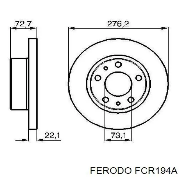 FCR194A Ferodo диск тормозной передний