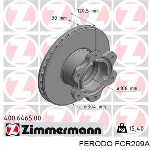 FCR209A Ferodo диск тормозной задний