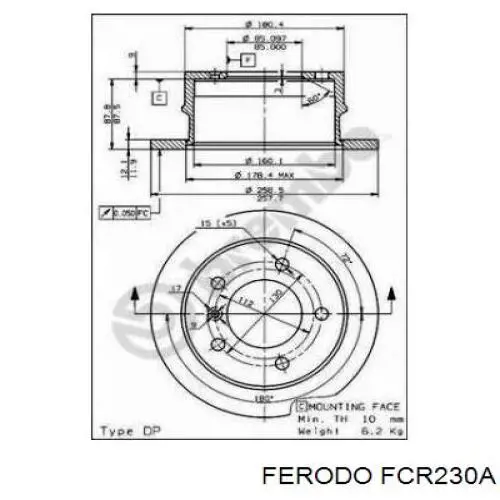 Купить FCR230A Ferodo Диск тормозной задний