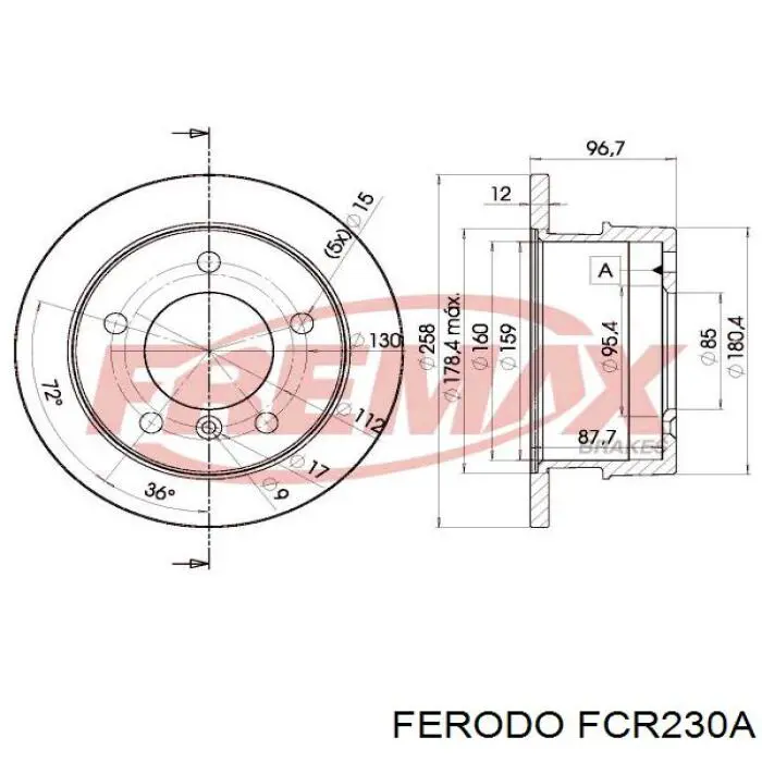 Диск тормозной задний Ferodo FCR230A