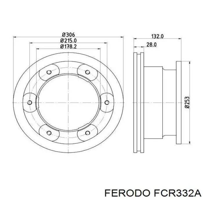 Задний тормозной диск Ferodo FCR332A цена, от 96.51 USD