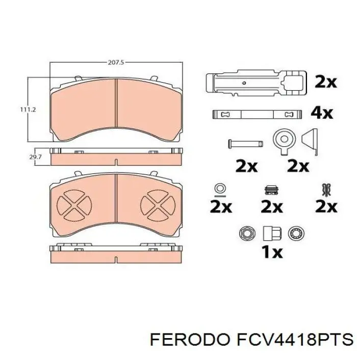 FCV4418PTS Ferodo колодки тормозные задние дисковые