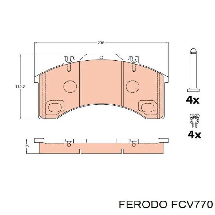 FCV770 Ferodo колодки тормозные передние дисковые