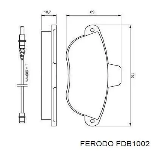 Тормозные колодки Ferodo FDB1002
