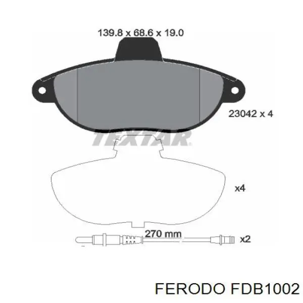 Колодки Ferodo FDB1002 цена, от 16.33 USD