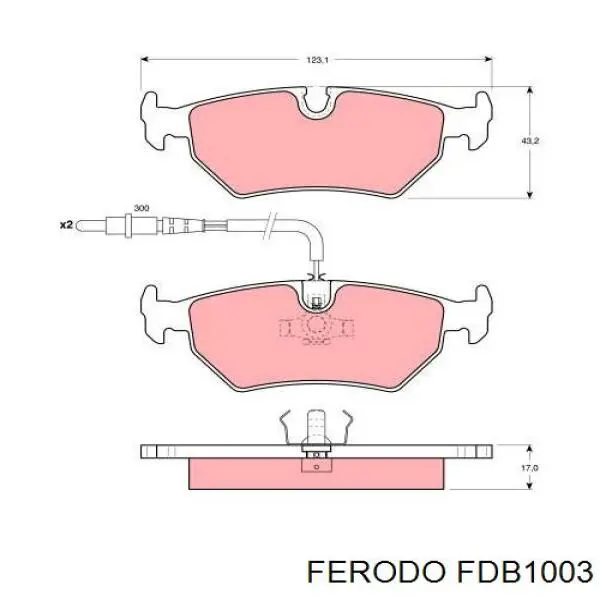 Pastillas de freno traseras FDB1003 Ferodo