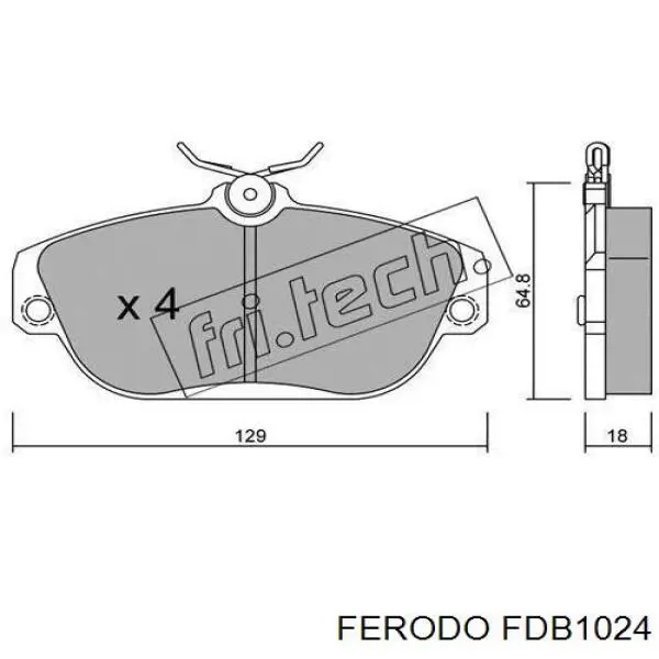 FDB1024 Ferodo колодки тормозные передние дисковые