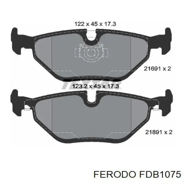 Колодки дисковые  Ferodo FDB1075 цена, от 23.22 USD