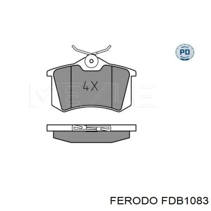 Задние тормозные колодки FDB1083 Ferodo