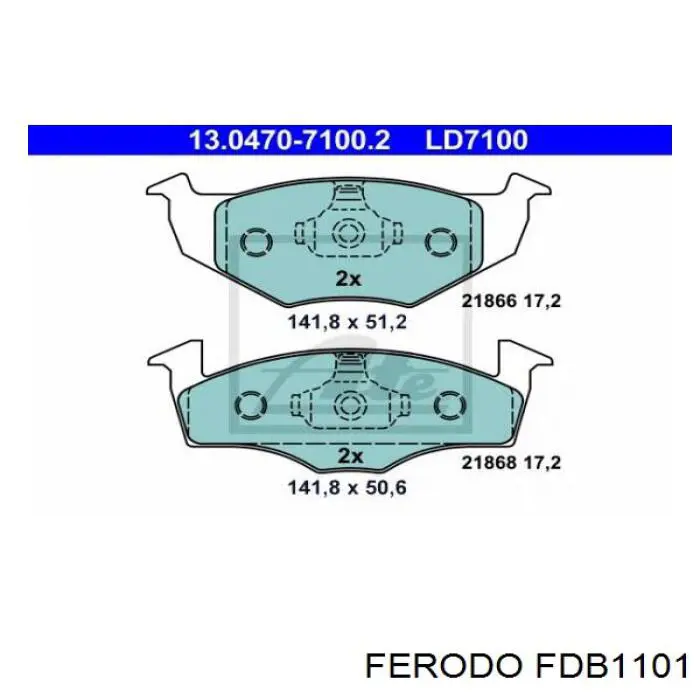Колодки Ferodo FDB1101 цена, от 20.27 USD