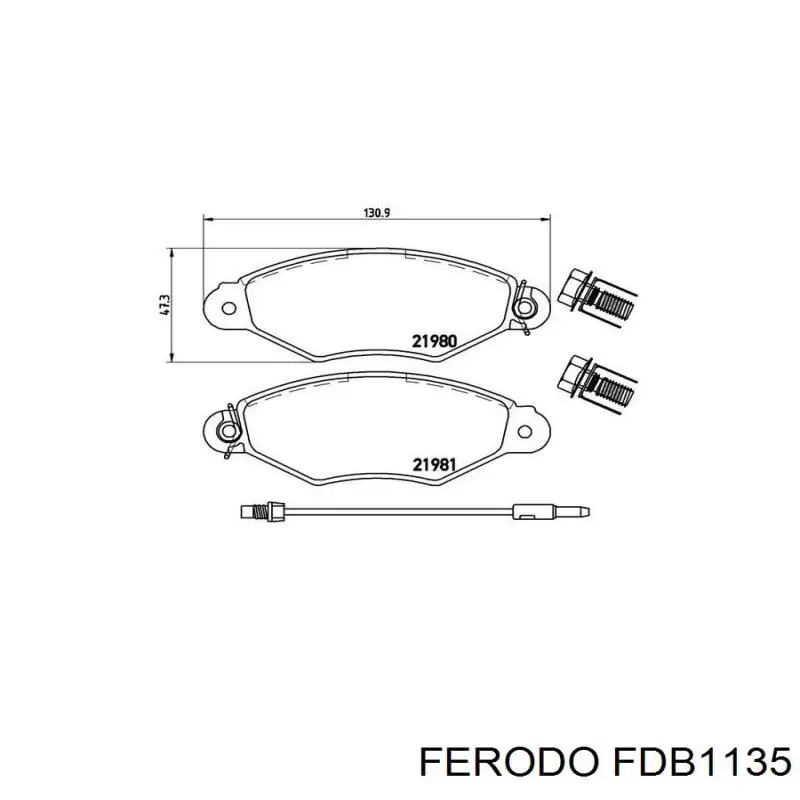 Тормозные колодки Ferodo FDB1135