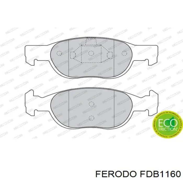 Передние тормозные колодки FDB1160 Ferodo