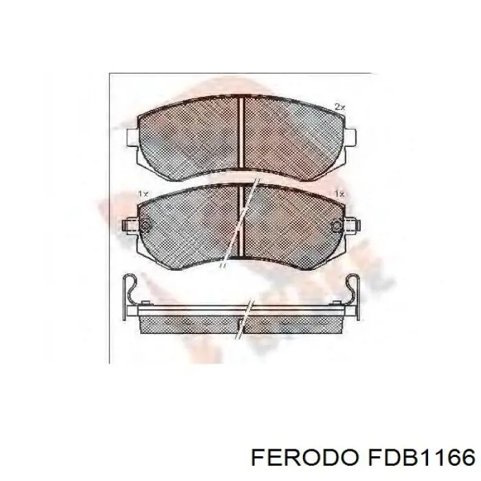 Передние тормозные колодки FDB1166 Ferodo