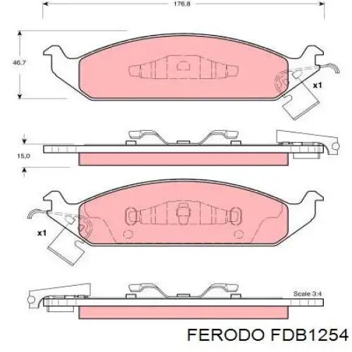 Колодки Ferodo FDB1254 цена, от 38.16 USD