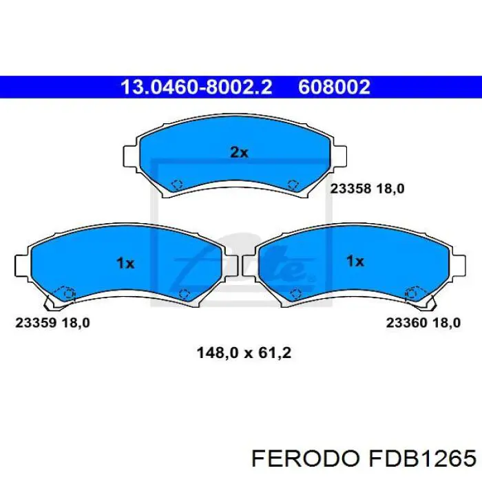Pastillas de freno delanteras FDB1265 Ferodo