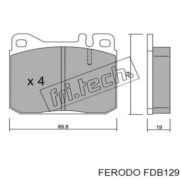 fdb129 Ferodo колодки тормозные передние дисковые