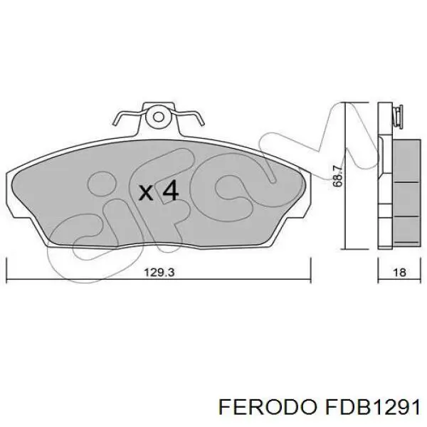 Колодки Ferodo FDB1291 цена, от 28.77 USD