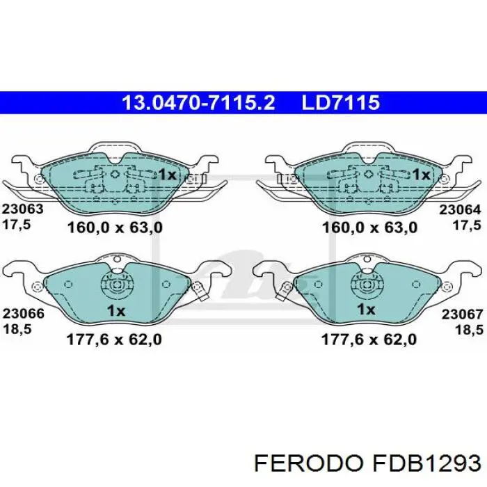 Pastillas de freno delanteras FDB1293 Ferodo